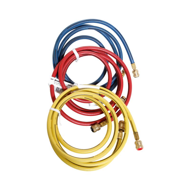 96 INCH SET OF THREE COLOR-CODED ENVIRO-GUARD HOSES FOR R-134A | Robinair