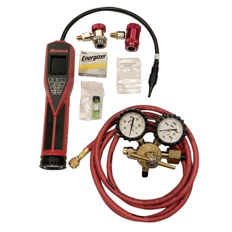 Robinair tracer gas leak detector kit with 1234yf and 134a couplers photo